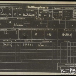 Karta więźnia w KL Stutthof
