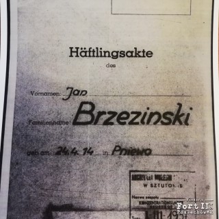 Dokumentacja KL Stutthof więźnia Jana Brzezińskiego