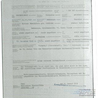 Dokumentacja KL Mauthausen więźnia Władysława Chrobocińskiego