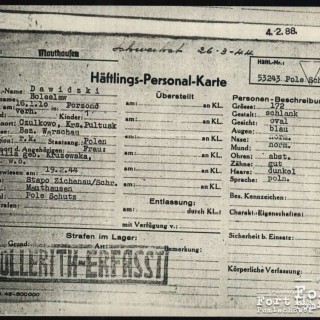 Dokumentacja KL Mauthausen - karta osobowa