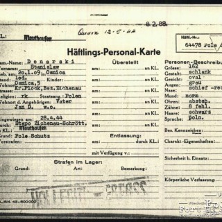 Dokumentacja KL Mauthausen więźnia z bazy ITS