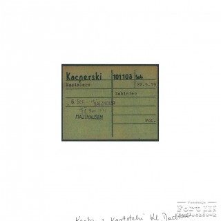 Karta z kartoteki KL Dachau