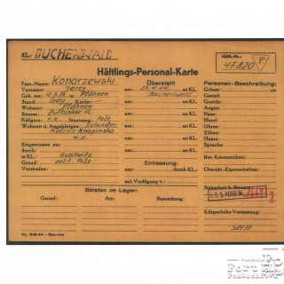 Karta personalna z KL Buchenwald