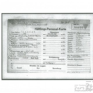 Karta personalna KL Buchenwald