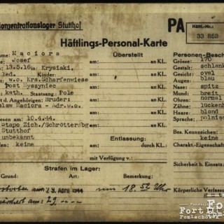 Karta personalna z KL Stutthof