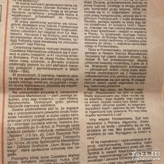 Fragment artykułu z Tygodnika Ciechanowskiego z 1985 r. o nadaniu Hufcowi ZHP Płońsk imienia na cześć Czesława Markiewicza