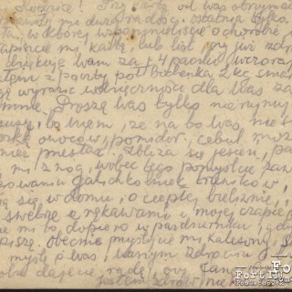 List wysłany do rodziców z dn. 05.09.1943 r. (str.1). Jeden z dziewięciu listów/grypsów wysłanych z Fortu.