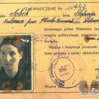 zaświadczenie wdowy po Władysławie Sobku z 1947 roku