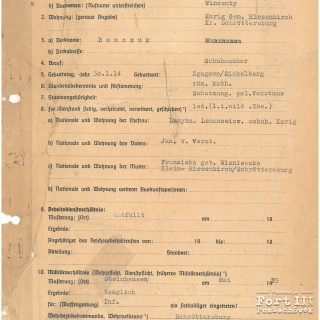 Personalbogen – ankieta personalna z akt śledczych Gestapo