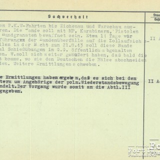 Karta z kartoteki gestapo na nazwisko Hieronima Wyszyńskiego, (Geheime Staatspolizei, Staatspolizeistelle Zichenau/Schröttersburg), sygn. AIPN GK 629/12996
