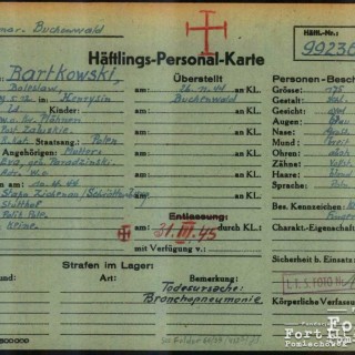 Dokumentacja KL Buchenwald  - karta personalna