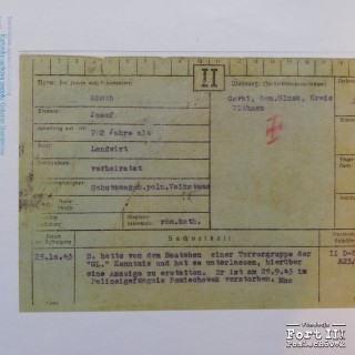 Karta z kartoteki osobowej Gestapo Ciechanów/Płock,