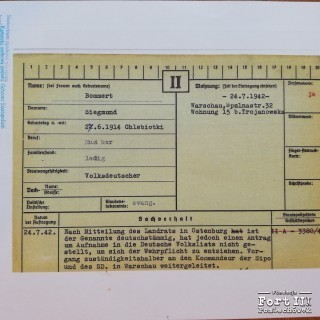 Karta z kartoteki osobowej Gestapo Ciechanów/Płock, str.1