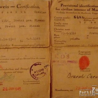 Dokument identyfikacyjny wystawiony po wyzwoleniu obozu udostępniony przez rodzinę