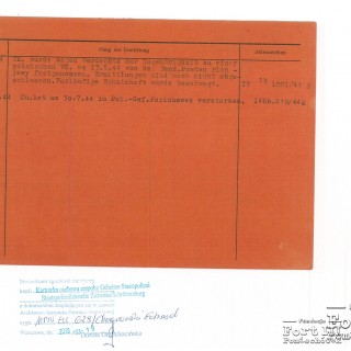 Karta z kartoteki osobowej Gestapo Ciechanów/Płock, str.2