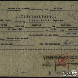Dokumentacja KL Mauthausen - akt zgonu