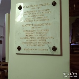 Tablica w kościele w Zakroczymiu