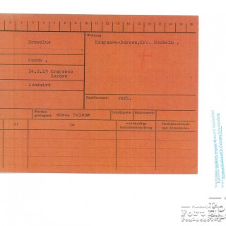 Karta z kartoteki osobowej Gestapo Ciechanów/Płock str.1