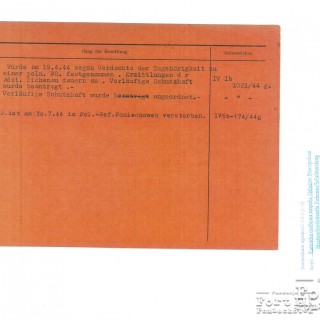 Karta z kartoteki osobowej Gestapo Ciechanów/Płock str.2
