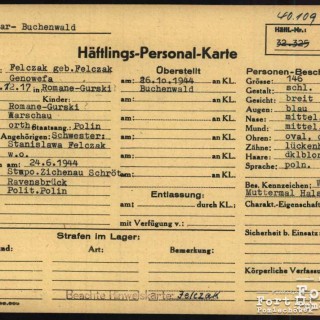 Karta osobowa KL Buchenwald, s. 1