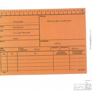 Karta z kartoteki osobowej Gestapo Ciechanów/Płock, str.1