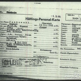 Dokumentacja KL Mauthausen - karta personalna
