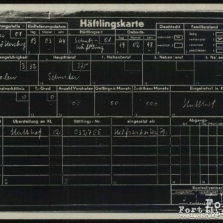 Dokumentacja KL Stutthof - karta więźnia