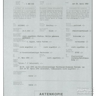 Dokumentacja z Arolsen Archives – Międzynarodowe Centrum Prześladowań Nazistowskich