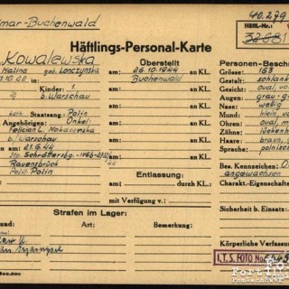 Dokumentacja KL Buchenwald - karta osobowa