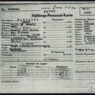 Dokumentacja KL Mauthausen więźnia z bazy ITS