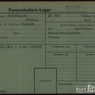 Karta personalna z KL Flossenbürg