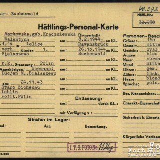 Karta osobowa KL Buchenwald