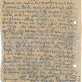 "Gryps" napisany w Forcie III w Pomiechówku przez Kazimierza Pianowskiego z dnia 26.04.1945,  przekazany przez brata Zygmunta Pianowskiego, str 2