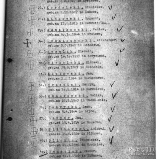 Lista więźniów skazanych na śmierć i zamordowanych 31.05.1943 r. (z akt Gestapo)