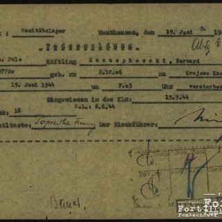 Karta zgonu z KL Mauthausen