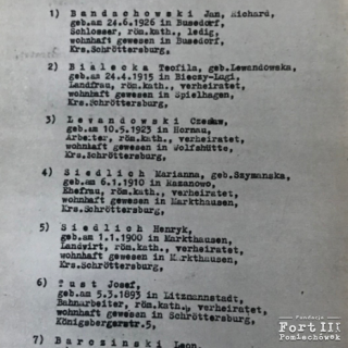 Lista przekazanych gestapo, załącznik II do wyroku z dnia 13.12.1943 r.