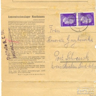 List Pawła Września z KL Mauthausen 1944 r., str. 1
