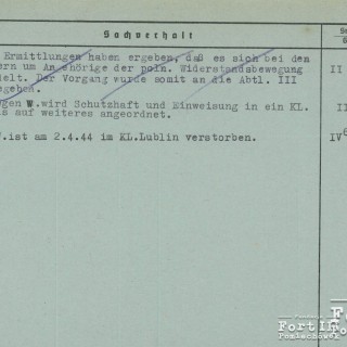 Karta z kartoteki gestapo na nazwisko Adama Wyszyńskiego, sygn. AIPN GK 629/12996